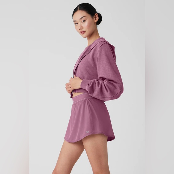 Alo Yoga Washed Sweet Escape Hoodie Breakaway Zip Up - Soft Mulberry Wash XS - Picture 3 of 5